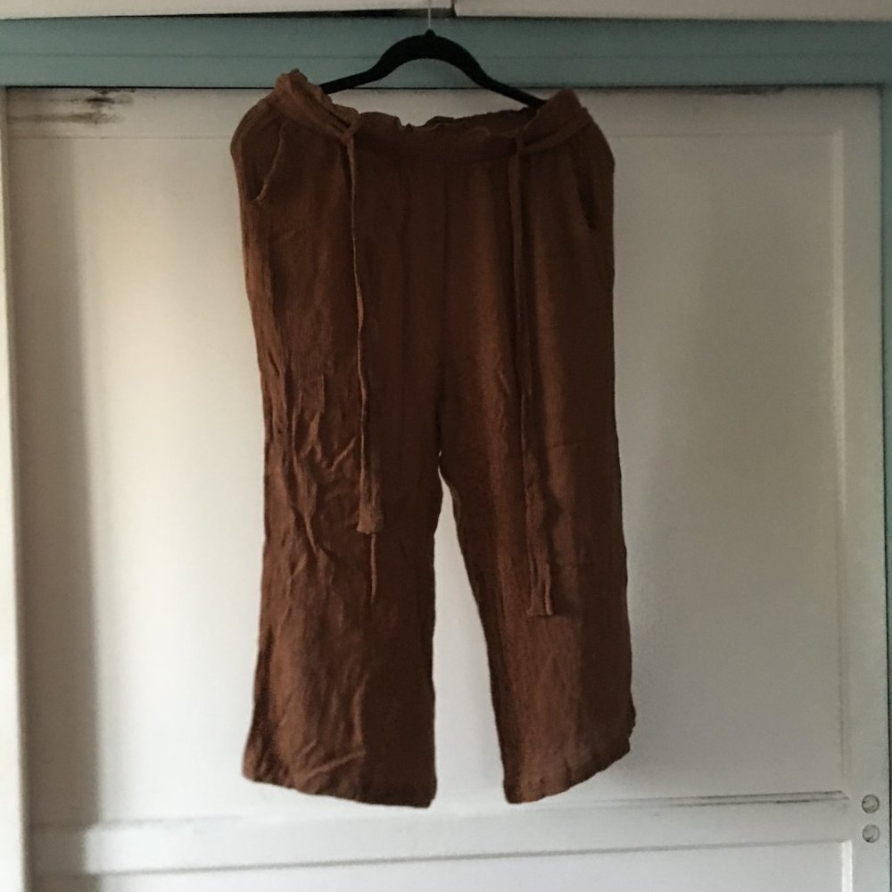 Brown Flowy Bottoms